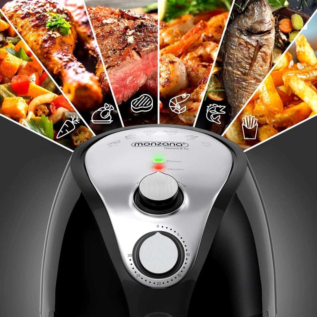 Friggitrice ad Aria Calda 9 in 1 3,6L Senza Olio 80-200°C Air Fryer Lavabile Lavastoviglie Rivestimento Antiaderente