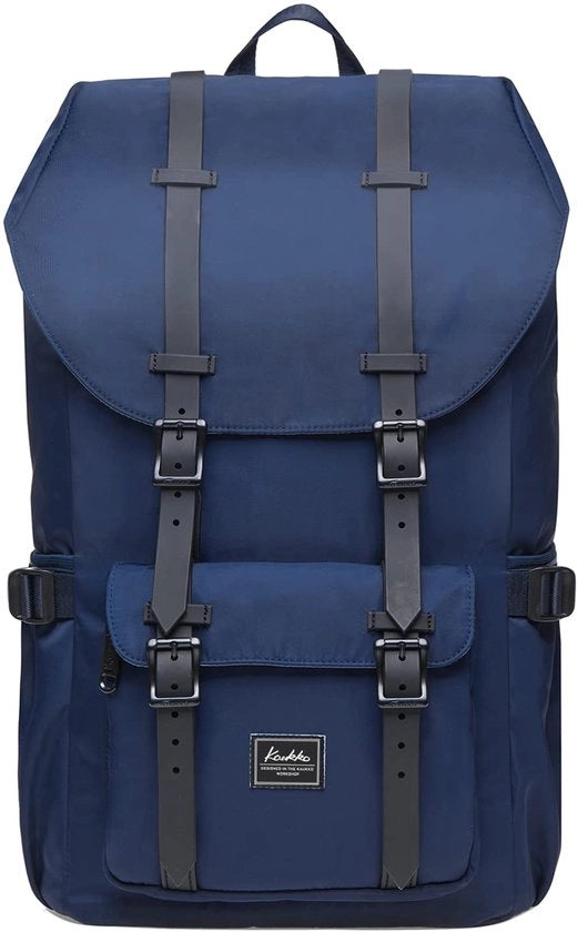 Borsa a Spalla per Donna e Uomo con Tasca per Laptop fino a 15 pollici per Scuola, Università, Viaggi, Escursioni, 22L, Blu