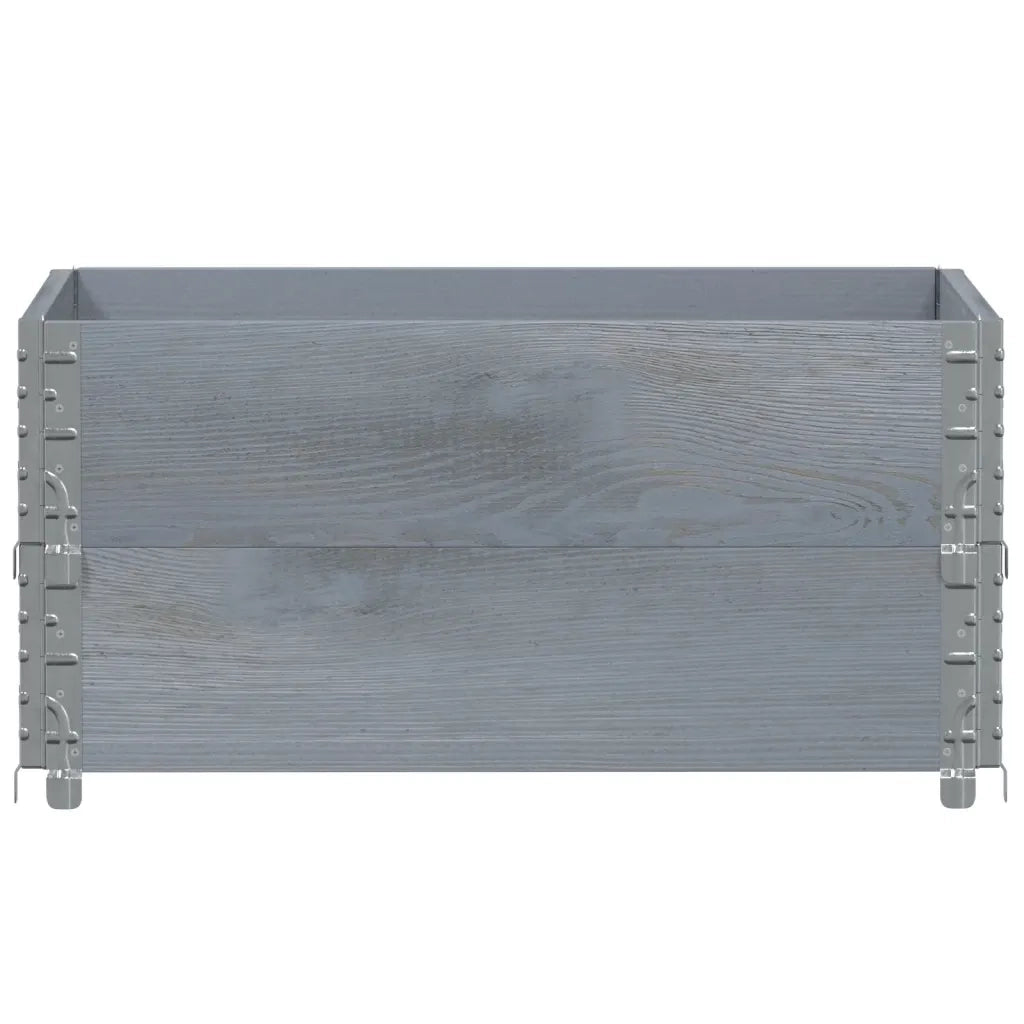 Fioriera | Cassetta per fiori | Vaso da Giardino Grigia 80x60 cm Legno Massello di Pino