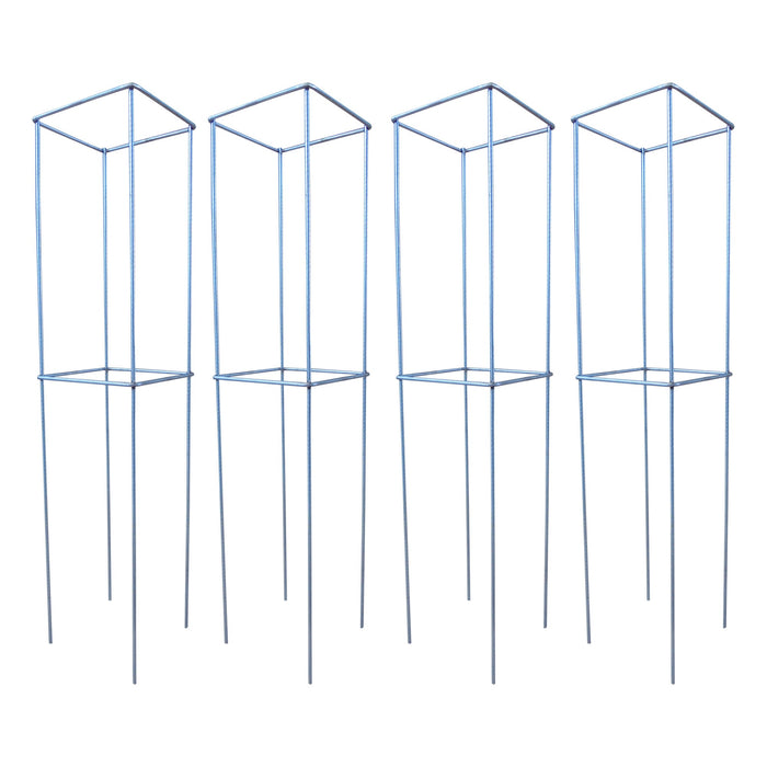 Set 4 Sostegni per Piante 20x20xH86,5 cm in Acciaio Zincato Agrati