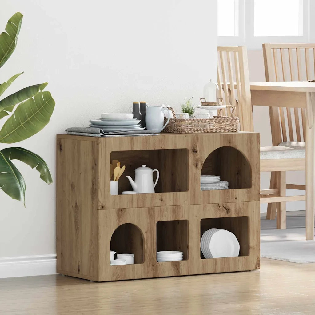 Credenza-Buffet-Armadio da cucina Rovere artigianale 80.5 x 35 x 59 cm Legno multistrato