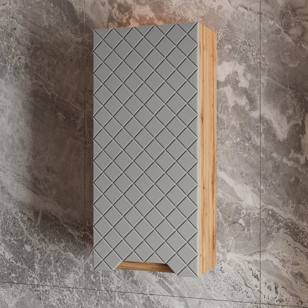 Vicco mobile bagno Rovere/grigio con struttura in piastrelle 20 x 72.6 cm