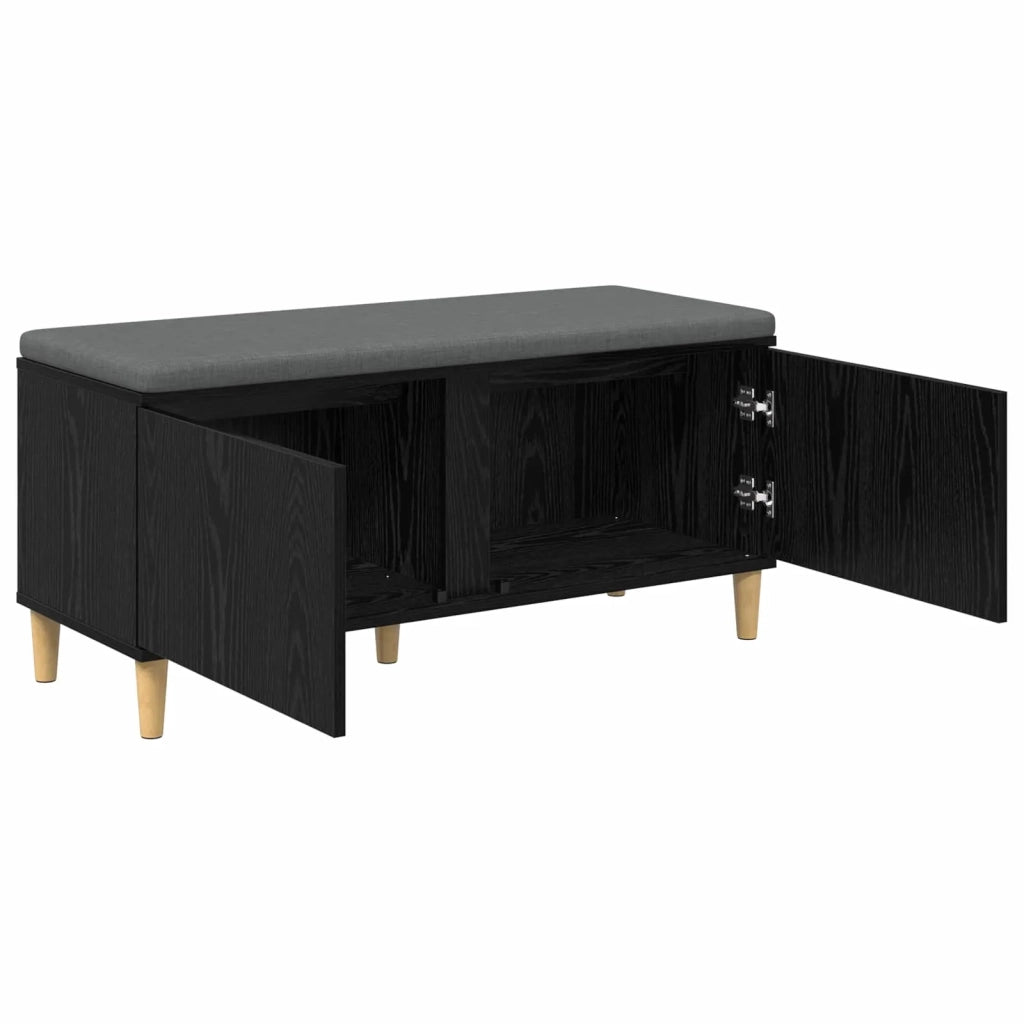 Panca per ingresso con cuscino-Sgabello-Panca da Corridoio Rovere Nero 60 x 38 x 46 cm 963257