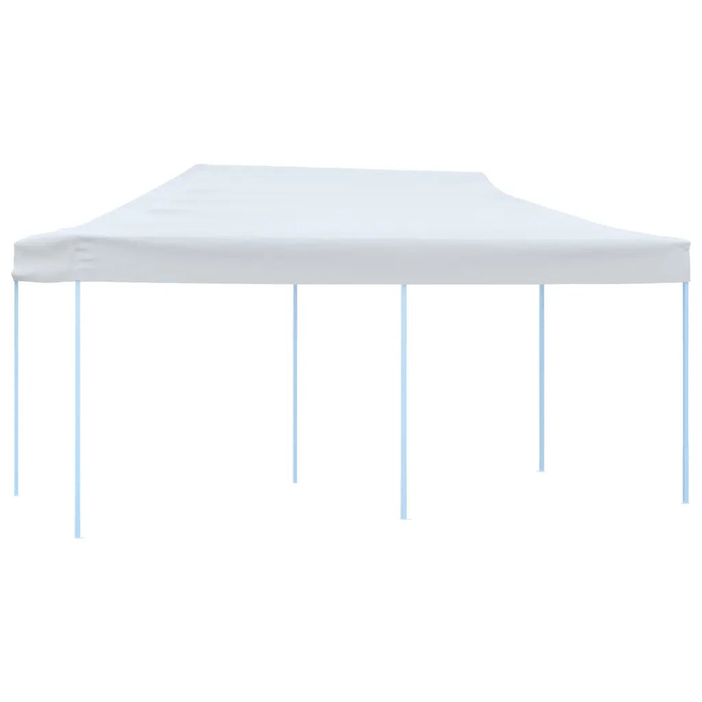 Tenda Pieghevole Pop-Up con Pareti Laterali-Tenda Gazebo 3x6m Acciaio Bianco