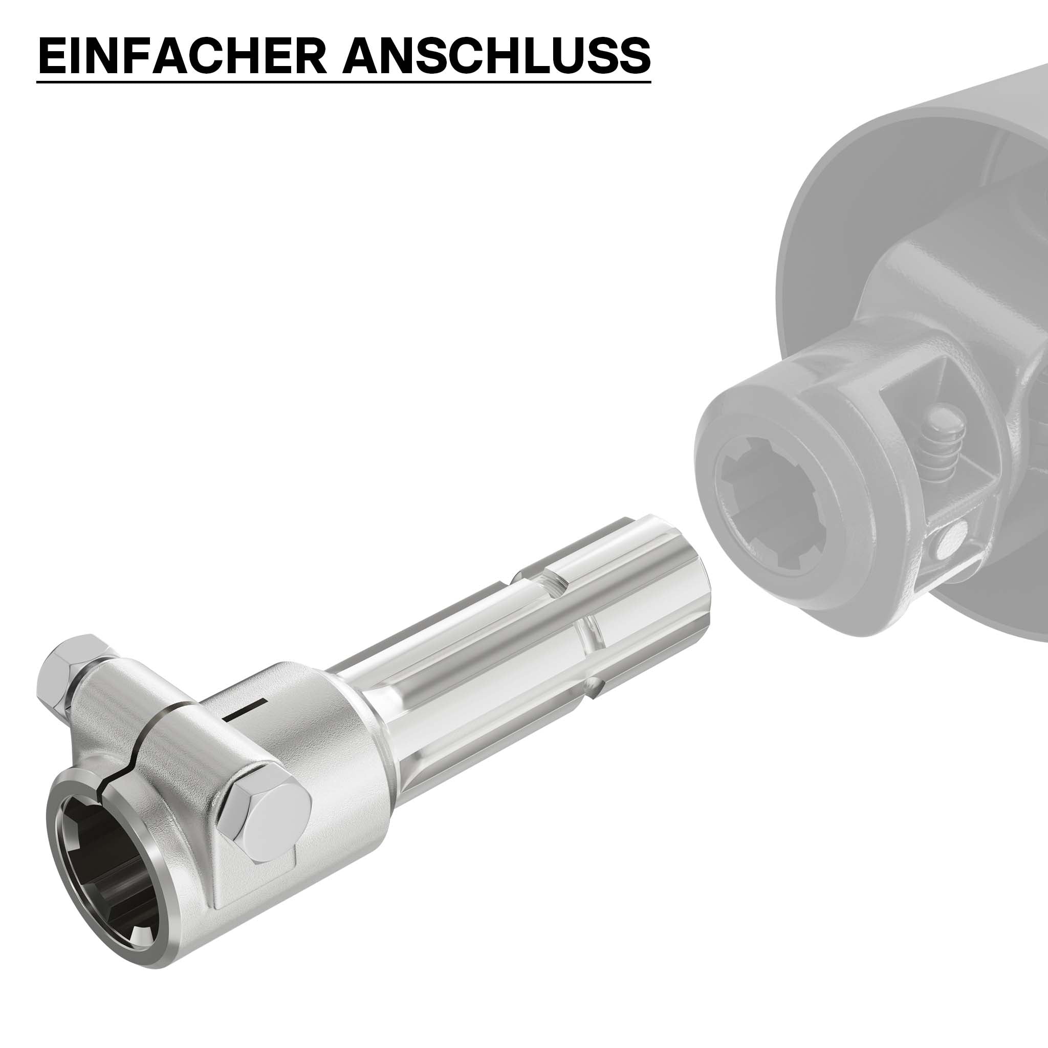 Boccola albero cardanico 160 mm Attacco albero scanalato 1 3/8" 6D Albero uscita 1 3/8" 6D Trattore