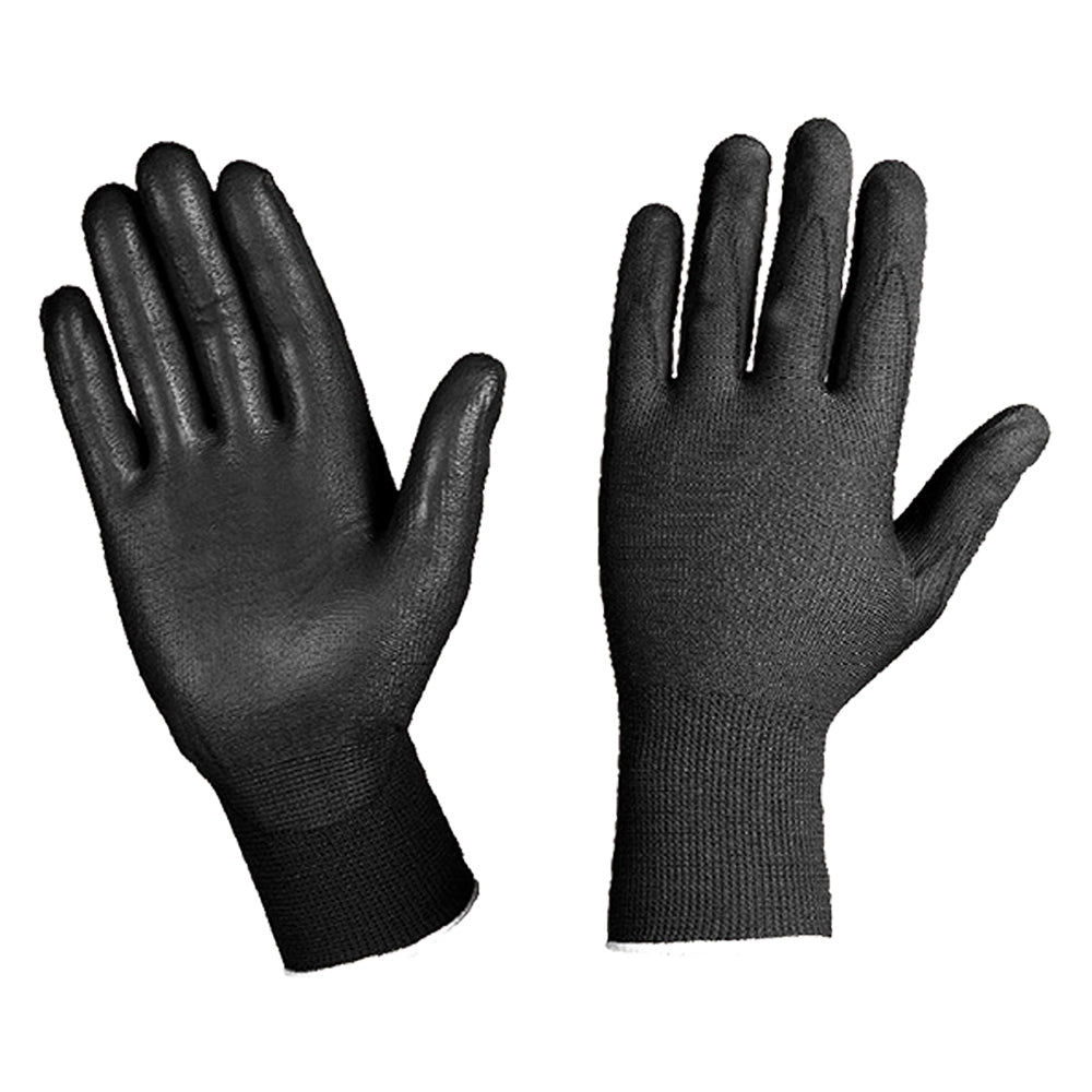 GUANTI NYLON/POLIURETANO Tg. M - colore nero- 12 coppia