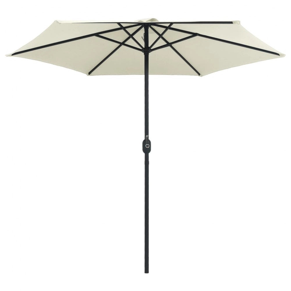Trade Shop - Ombrellone Da Giardino Parasole Piscina Terrazza ø270x220cm Bianco Manovella 017058 -