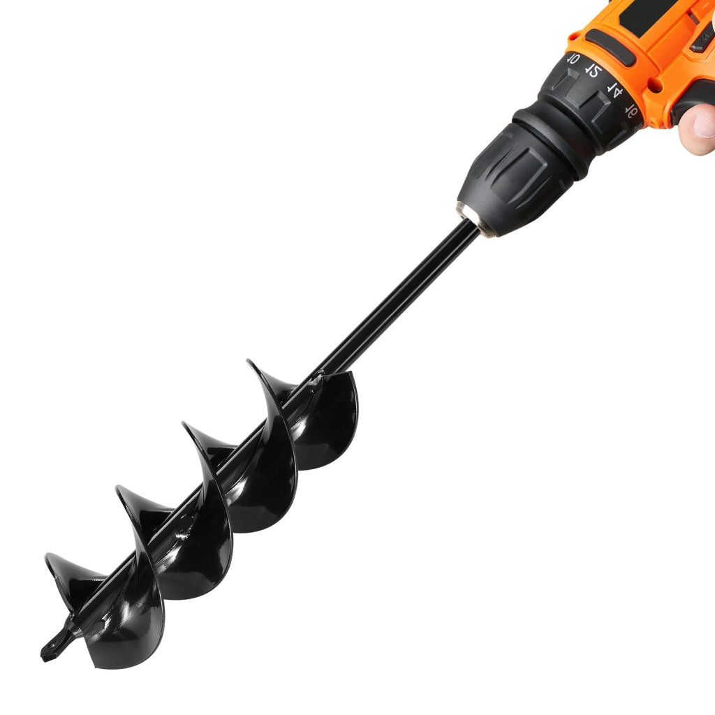 Punta da Trapano a Coclea per Piantagione HYZ 8*42CM in Acciaio Q235 Nero Ø80 x 410 mm Attacco 10 mm Robusta per Giardino e Bricolage