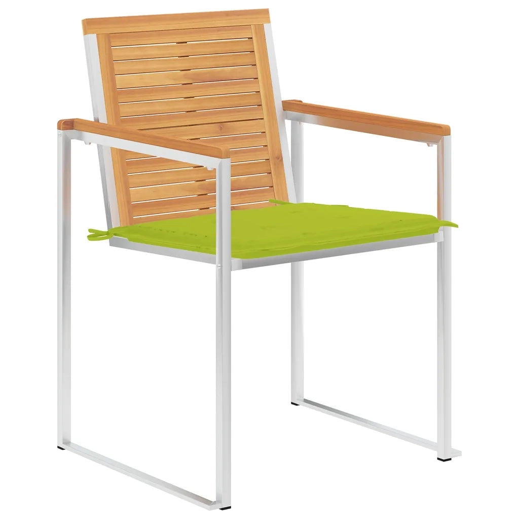 Sedie da Giardino con Cuscini 4 pz in Legno Massello di Teak 3078565