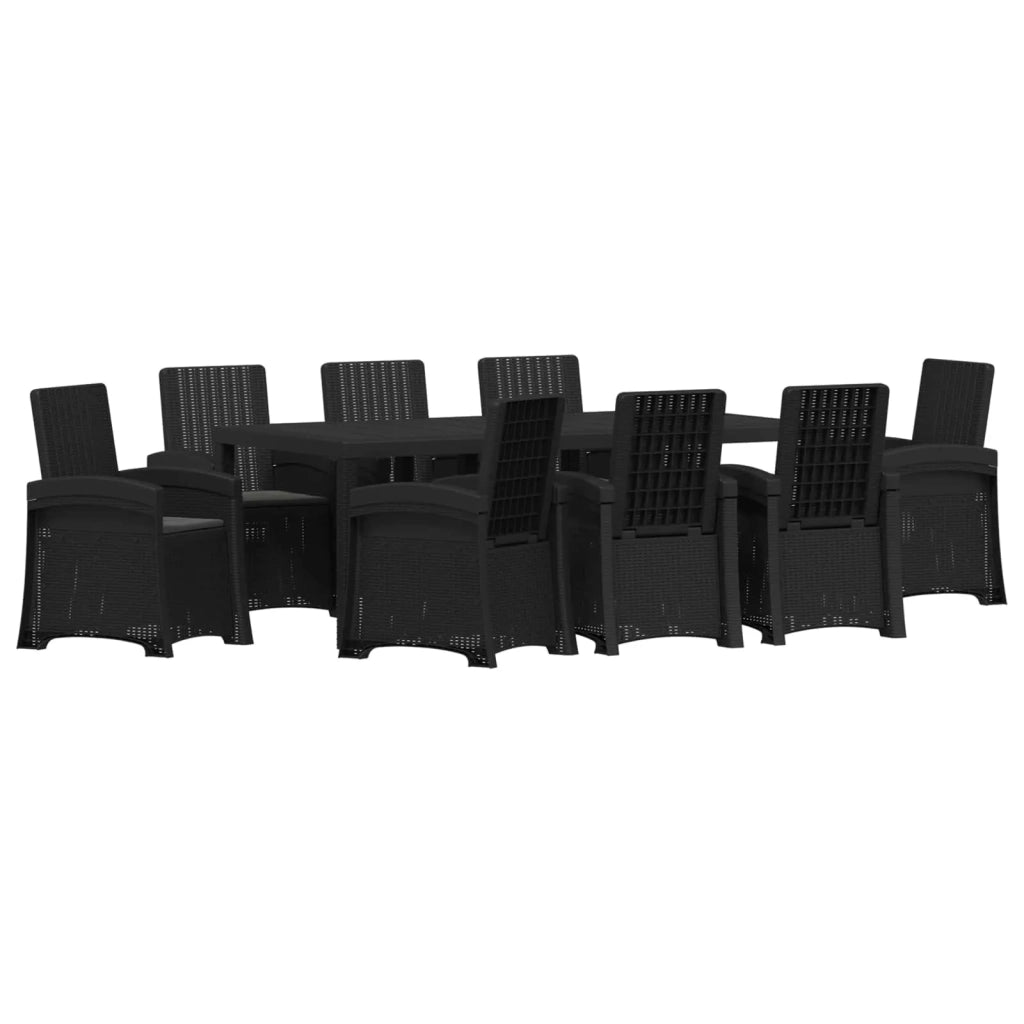 Set da Pranzo per Giardino 9 pz Antracite PP 3430152