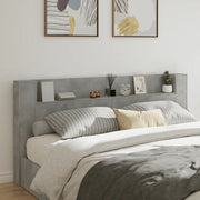 vidaXL Testiera con Contenitore a LED Grigio Cemento 220x16,5x103,5 cm