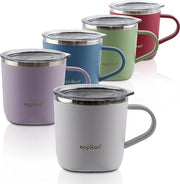 Bicchiere termico in acciaio inossidabile, beverino termico, beverino termico, tazza da caffè, bicchiere per bevande, beverino termico 220 ml, 280 ml con coperchio, per caffè e tè (220 ml, grigio gesso)