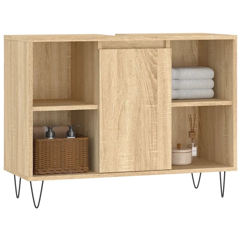 Mobile da Bagno Rovere Sonoma 80x33x60 cm in Legno Multistrato 831631