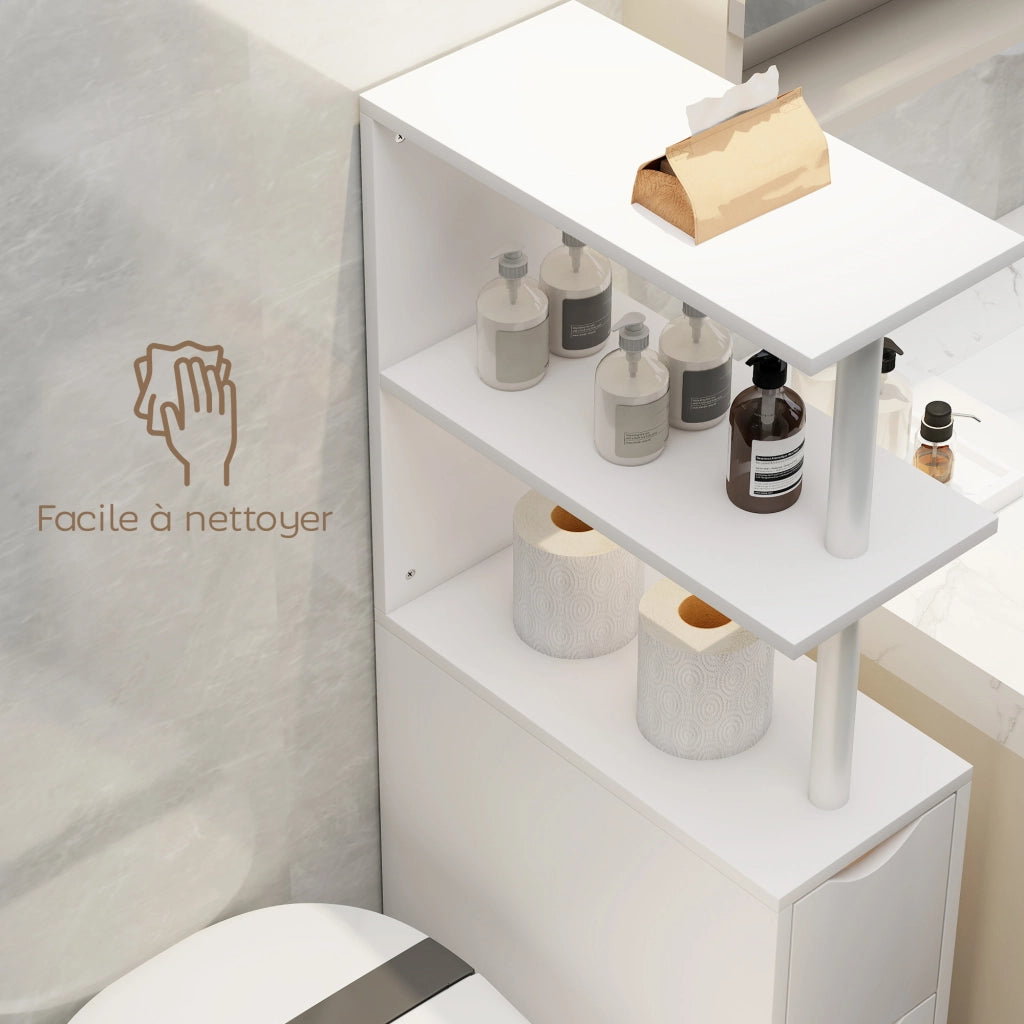 Mobile Bagno con Cassetto e Ripiani ¨C Zephmum ¨C Bianco 20x45x115