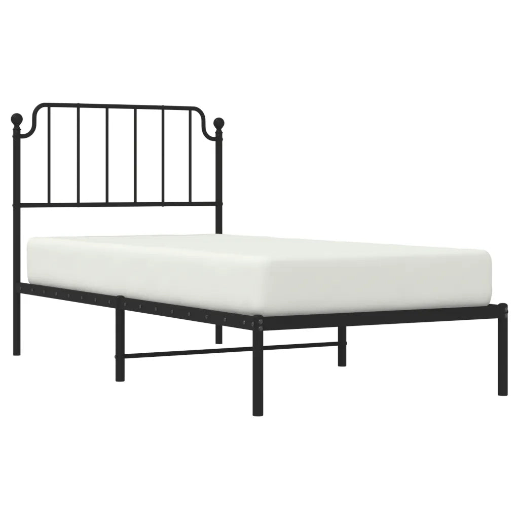 Giroletto con Testiera in Metallo Nero 90x200 cmcod mxl 108546