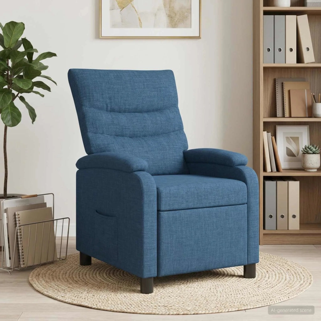 Divano Sedia-Poltrona reclinabile Blu Tessuto 991237