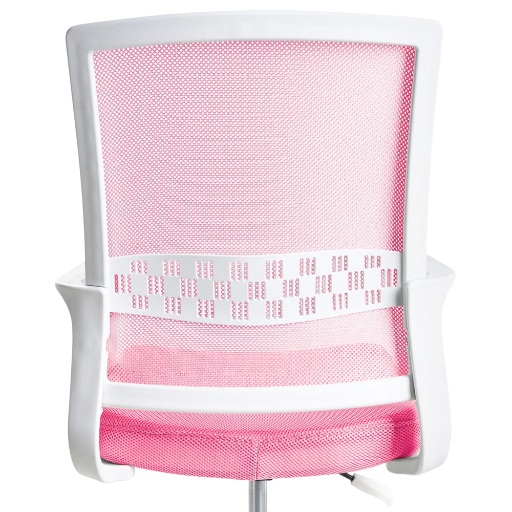 Sedia da ufficio in tessuto a rete rosa imbottitura regolabile in altezza girevole da scrivania per computer per ufficio domestico