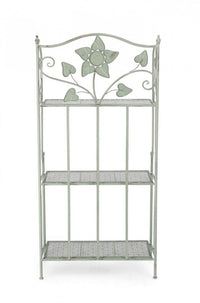 Scaffale 3 Ripiani 60x28x127 cm Harriet in Acciaio Salvia