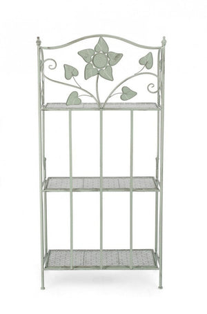 Scaffale 3 Ripiani 60x28x127 cm Harriet in Acciaio Salvia
