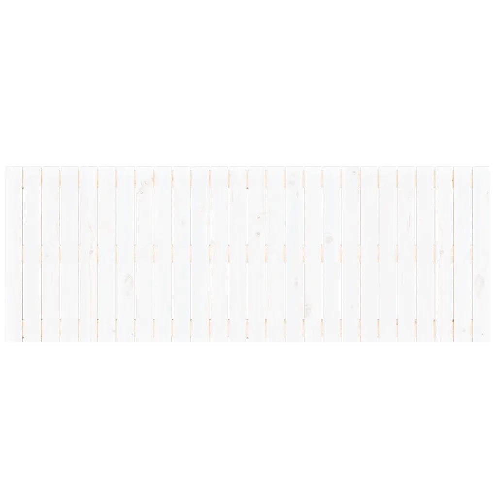Testiera da Parete Bianca 166x3x60 cm in Legno Massello di Pino