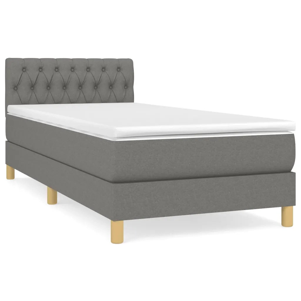 Giroletto a Molle con Materasso Grigio Scuro 90x200 cm Tessutocod mxl 99561