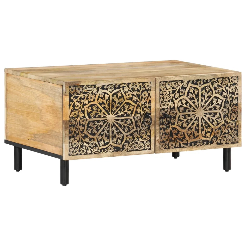 Tavolino da Salotto 80x50x40 cm Legno Massello di Mango 358217