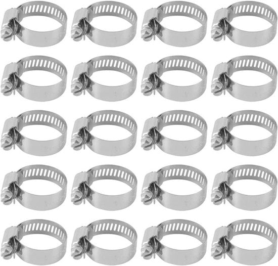 Slangklemme adattabile per tubi di rete idrica flessibili - Set da 20 pezzi - 18-32mm