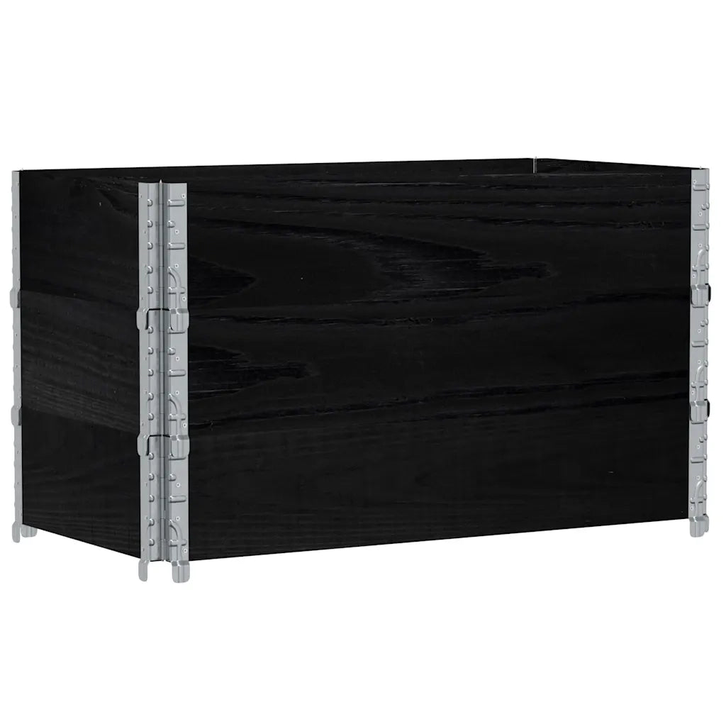 Paretali per Pallet 3 pz Neri 100x50cm Legno Massello di Pino CFW8475019