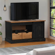 Mobile Porta TV HALDEN con Anta Scorrevole Nero 110x40x60 cm