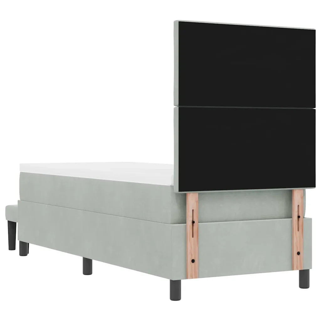 Letto a molle con materasso Grigio chiaro 80 x 200 cm Velluto 3344540