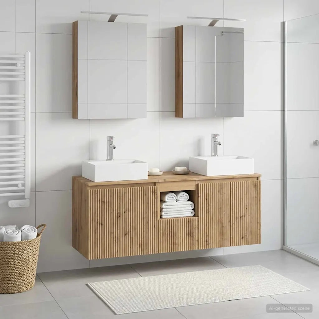 Set di Armadi da Bagno 5 pcs Rovere Artigianale 3406398