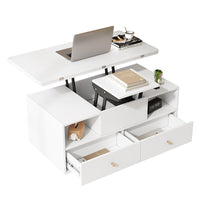 Tavolino multifunzione - Xylo - 100x50cm 4 cassetti bianco/legno