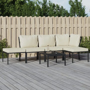 Set Salotto da Giardino 6pz con Cuscini Sabbia in Acciaiocod mxl 77220