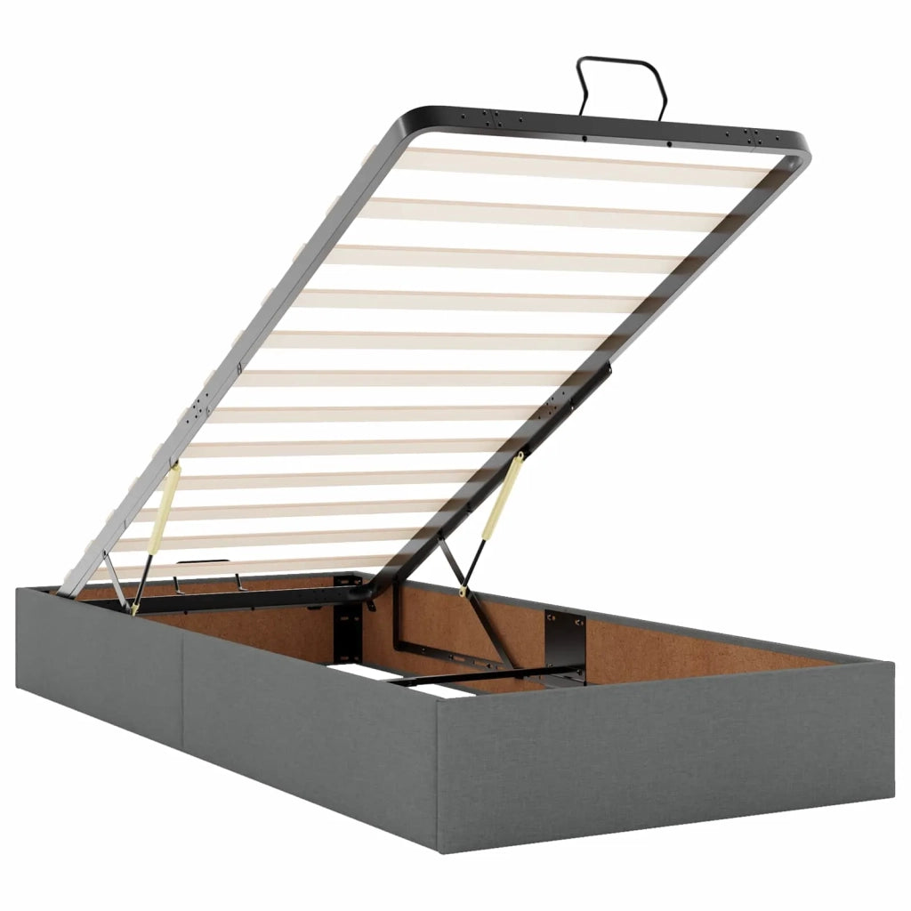 Letto Ottomano con Materasso e LED Grigio Scuro 90 x 200 cm 3458042
