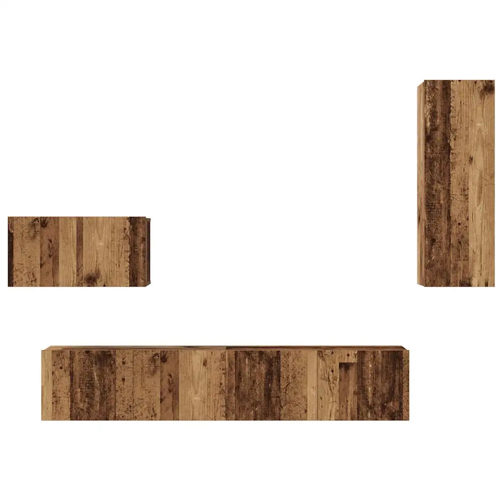 Mobile TV da Parete 4 pcs Legno vecchio Legno multistrato 3393465