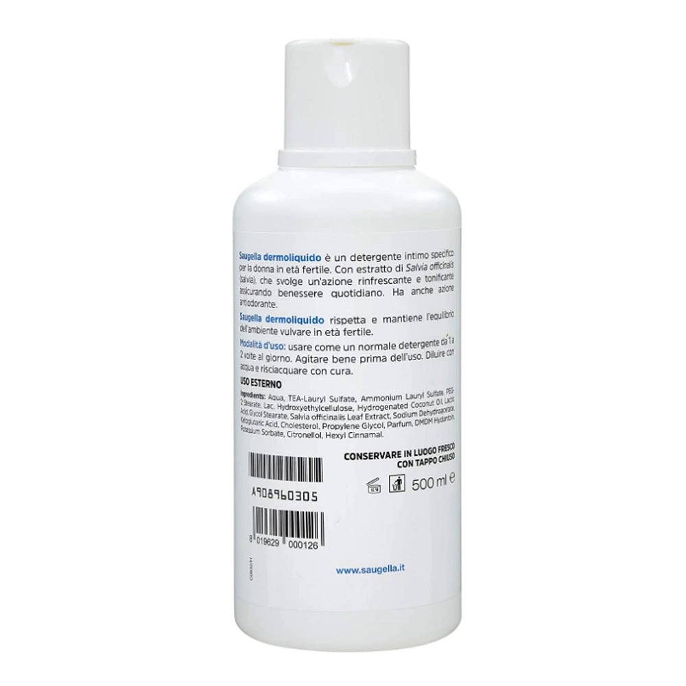Saugella dermoliquido detergente per l'igiene intima 5 flaconi da 500 ml ciascuno