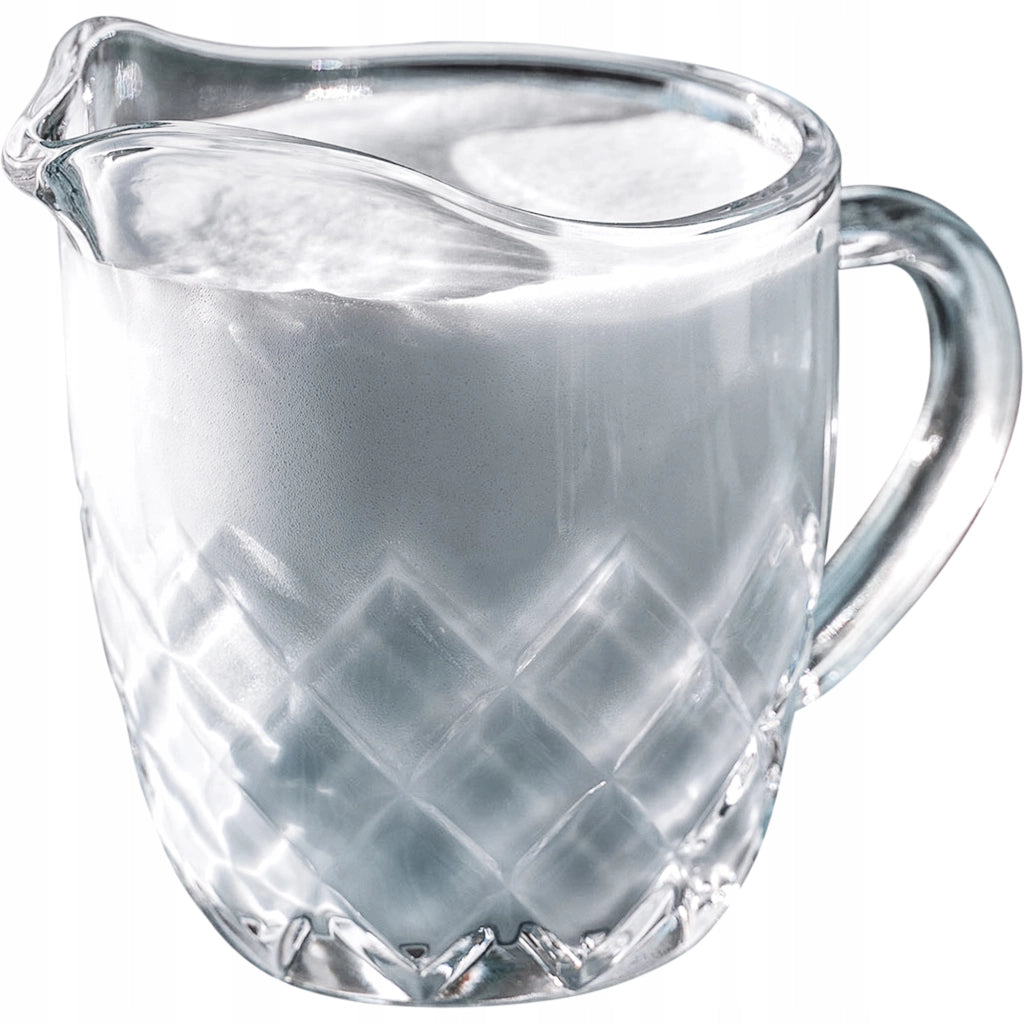 Brocca in vetro KADAX per latte, 200 ml, per bevande acquatiche.