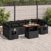 Set Divani da Giardino con Cuscini 8 pz Nero in Polyrattan 3327121