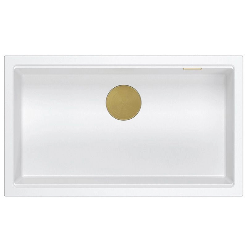 Lavello In Granito Logan 110 White Tappo acciaio