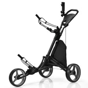 Carrello da golf pieghevole 121 x 70 x 114 cm con pratico vano portaoggetti e freno a pedale stile moderno grigio alluminio 20_0018246