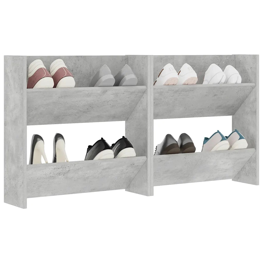 Scarpiere a Muro Grigio Cemento 2 pz 60x18x60 cm in Truciolato