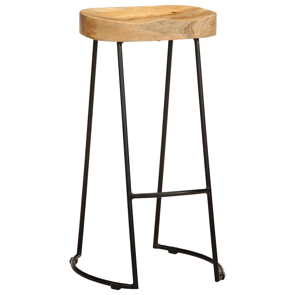 Sgabelli da Bar 2 pz in Legno Massello di Mango 244010