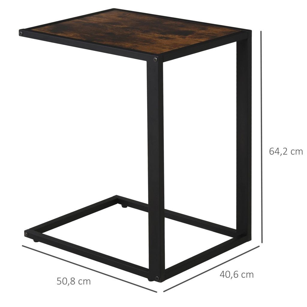 Tavolino da caff¨¨ in MDF con gambe in metallo ¨C zephmum ¨C marrone rustico 40.6x50.8x64.2 cm