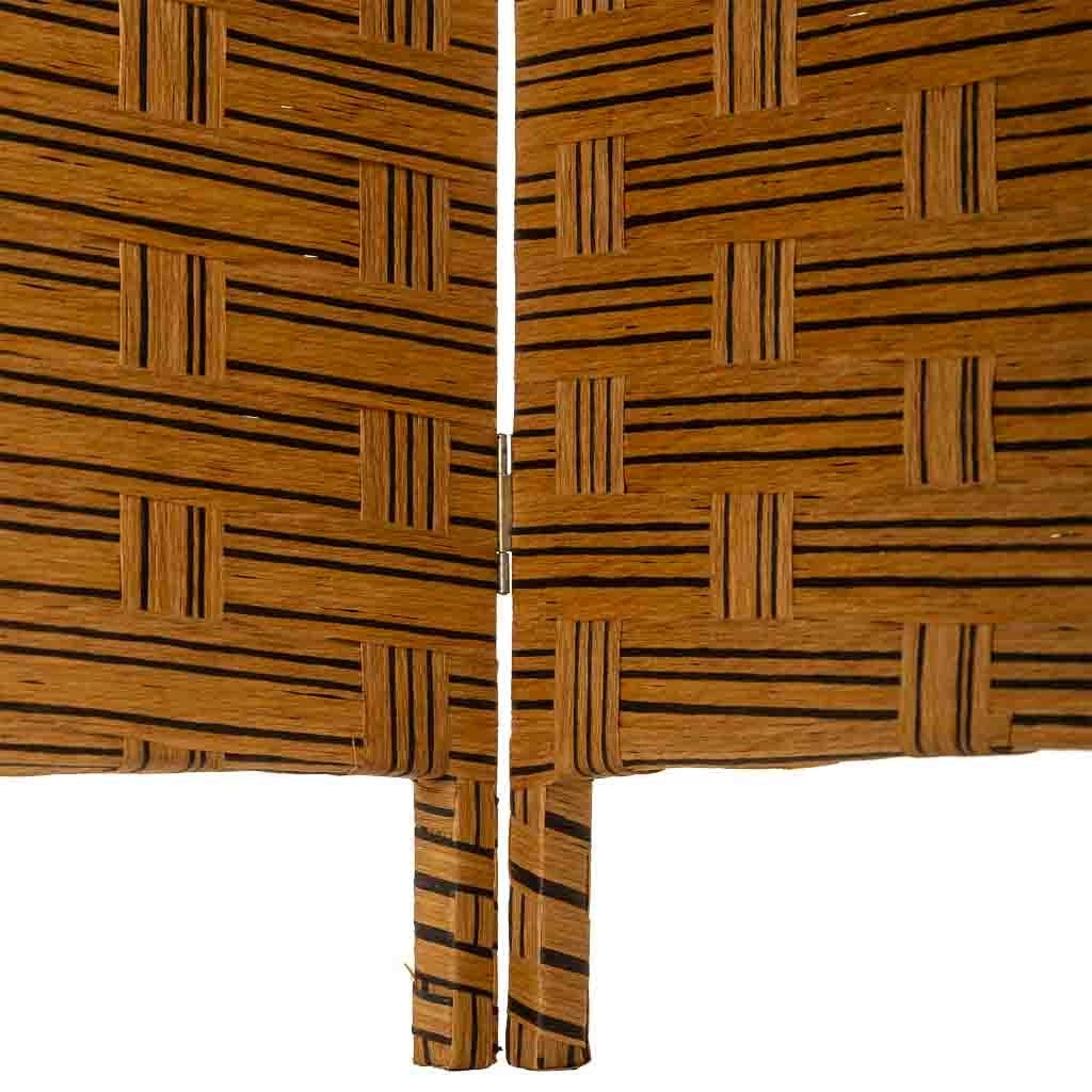 Biombo de papel trenzado 4 hojas 50(x4)x3x180h cm