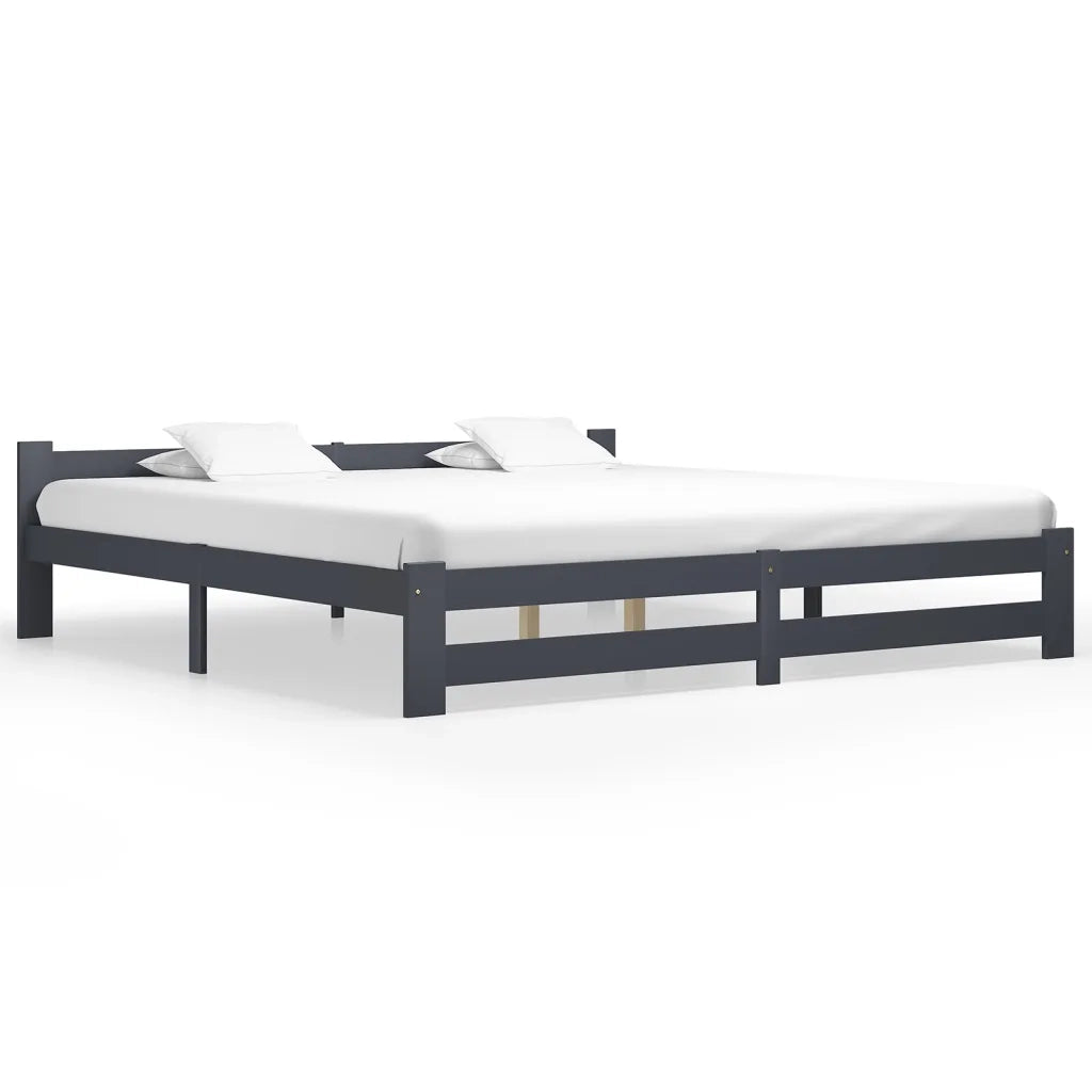 Giroletto senza Materasso Grigio Scuro 200x200 cm Legno Pino