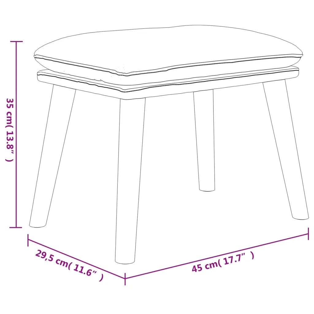 Poggiapiedi Crema 45x29,5x35 cm in Tessuto e Similpelle 341481
