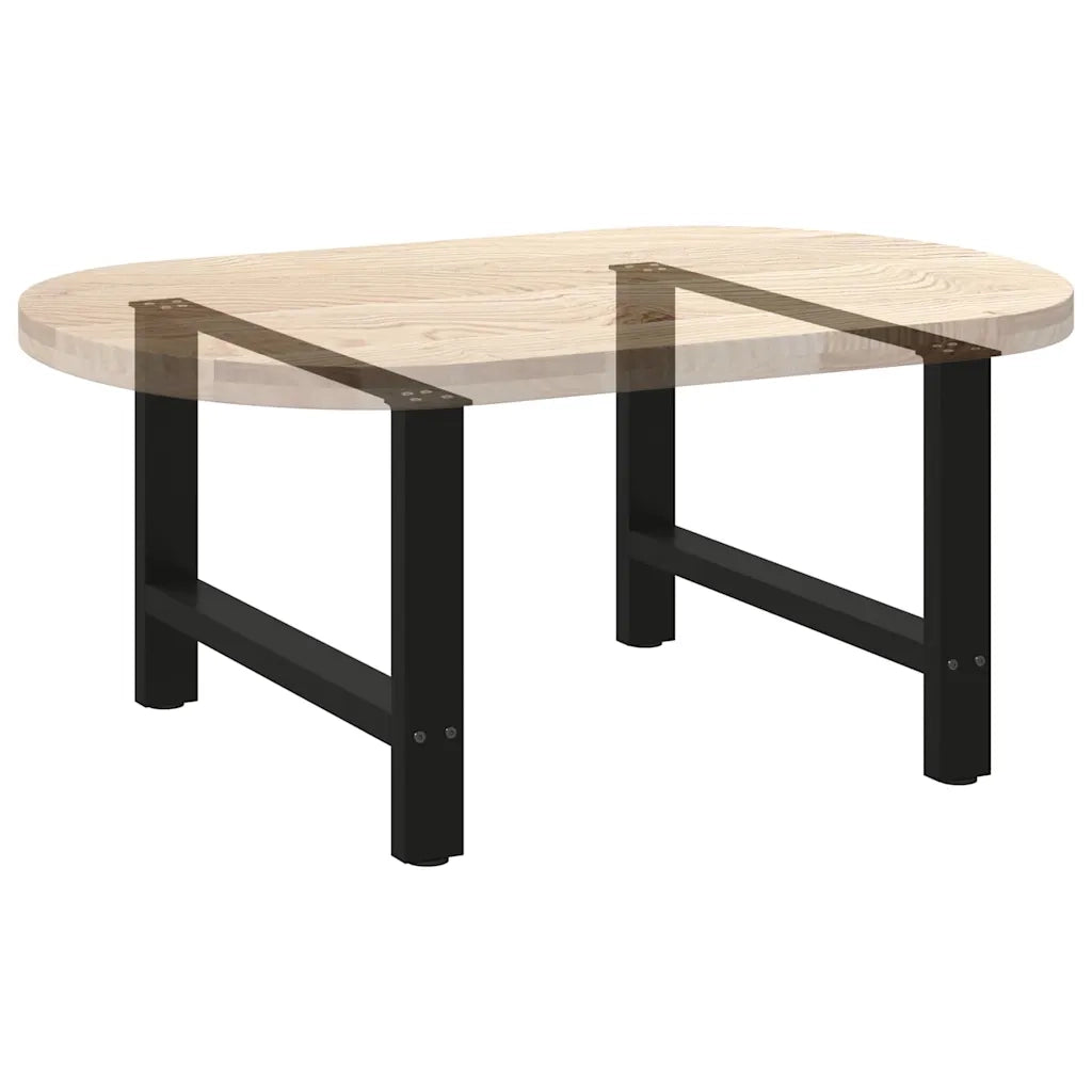 Gambe per Tavolino da CaffÃ¨ Nere 2 pz 70x(42-43) cm Acciaio