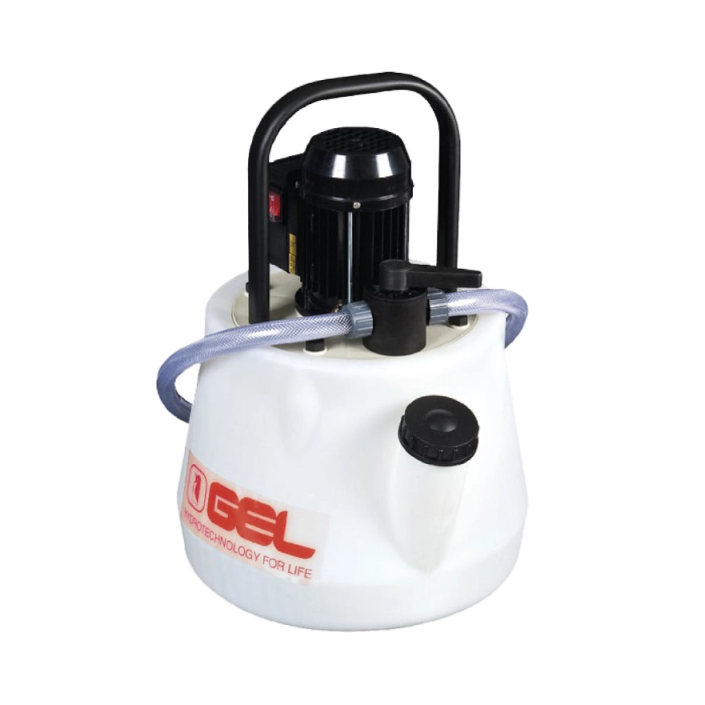 POMPA DISINCROSTANTE PER LAVAGGIO SCAMBIATORE CALDAIE SERIE BOY C15 - SERBATOIO 15 LT -PORT. 28/LMIN - TEMP.MAX LIQUIDO 50  °C  - GEL