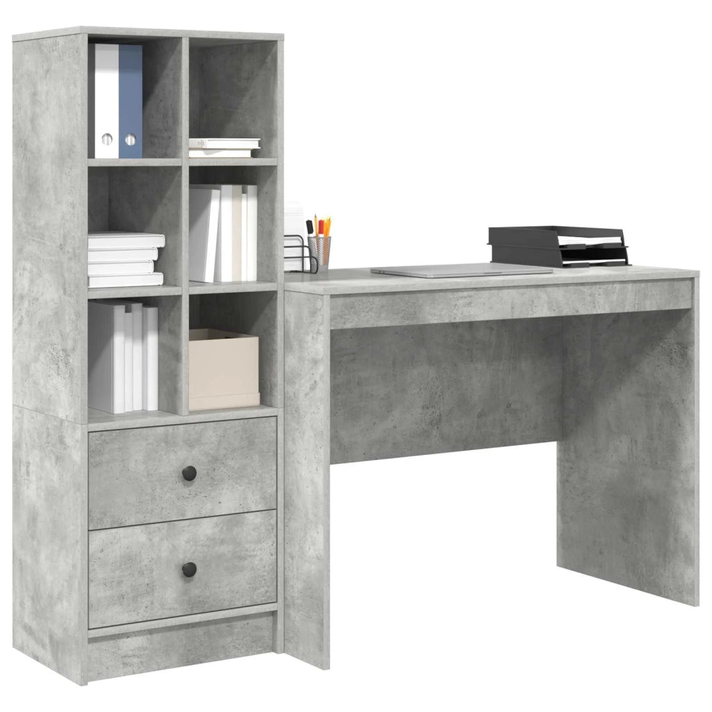 Scrivania con cassetto 2 pcs Grigio cemento 3337372