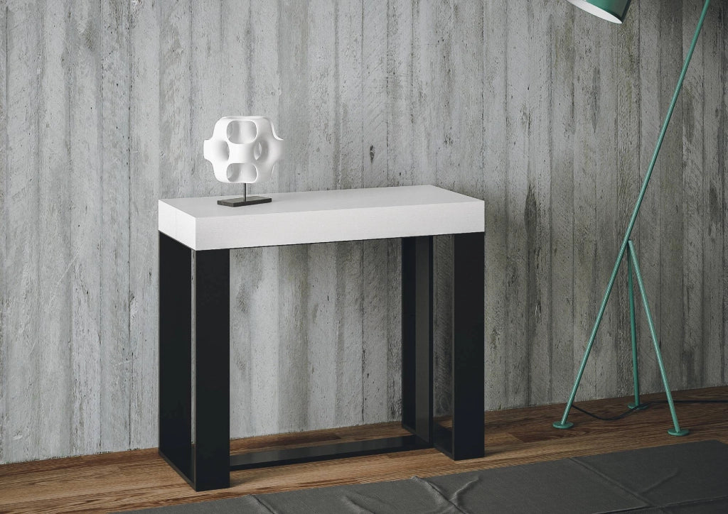 Consolle Allungabile 90-300x40x77 cm in Nobilitato Bianco